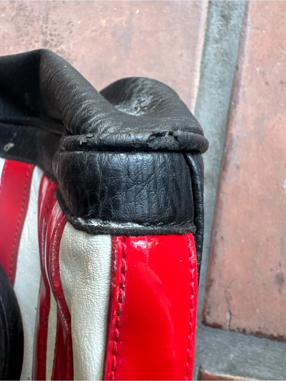 Vtg American Flag Accent Black Handbag